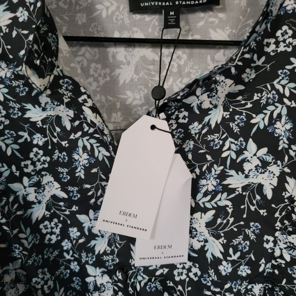 NWT Erdem x Universal Standard Primrose Floral Ruffle Shirt Dress Size Medium - Picture 5 of 15